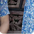 Latest blue hand block printed outfit - detail 11