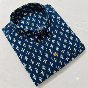 Men's hand block printed cotton shirt