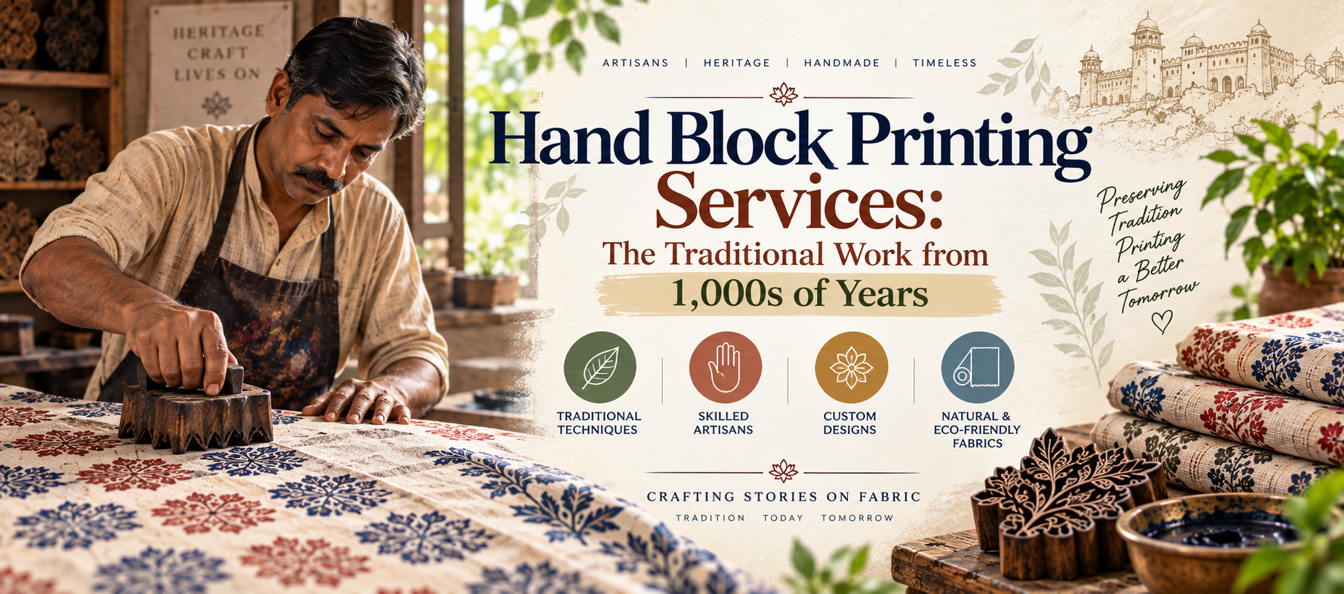 Hand Block Printing The Traditional Work from 1000's Years