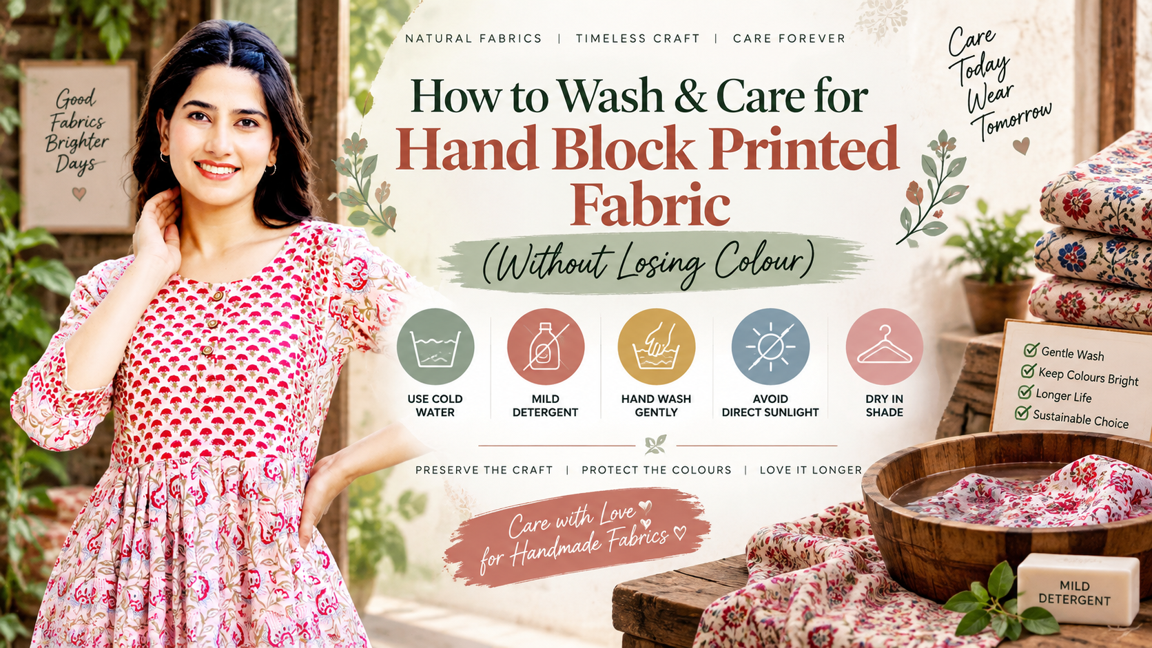 How to Wash and Care for Hand Block Printed Fabric